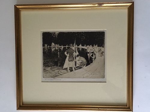 After Sarah Thompson Townsend - Boys Yachting - Etching Signed