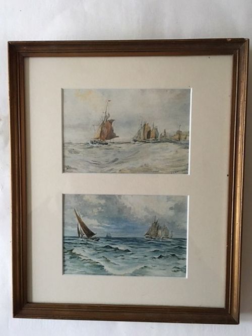 C E Britcher Pair of Marine Watercolours