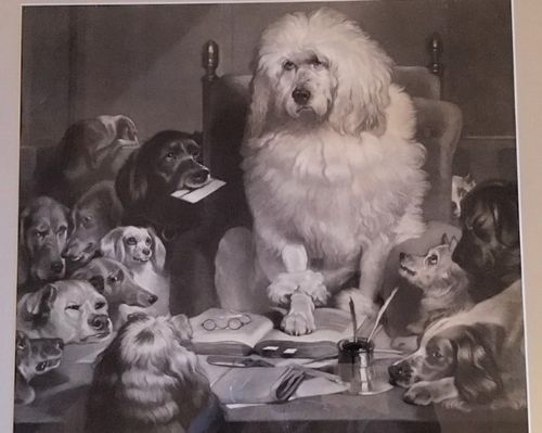 fig 1. After Sir Edwin Landseer - Highly amusing 'Laying Down The Law'
