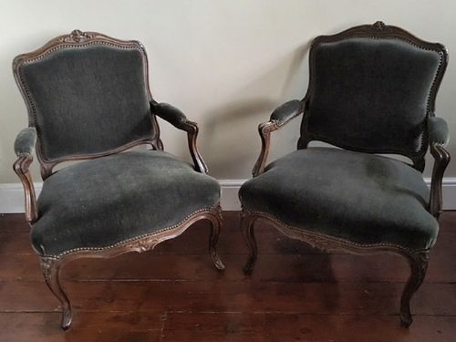 A Pair of French Fauteuil Armchairs