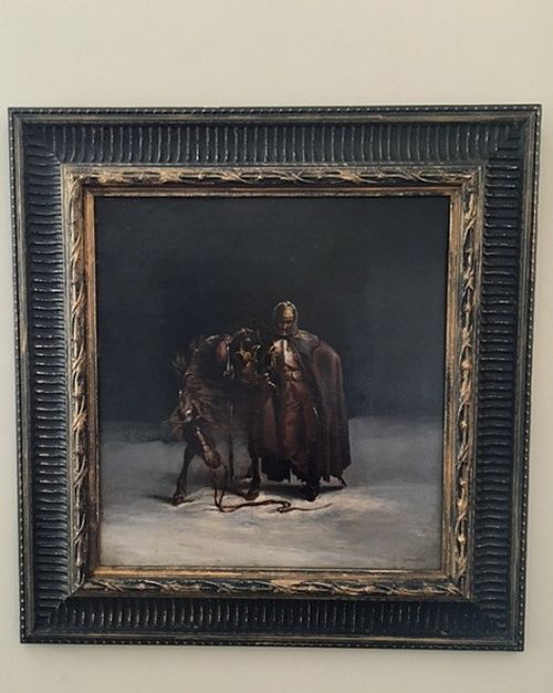 Morris - Soldier and Horse in the Snow - Oil on Canvas
