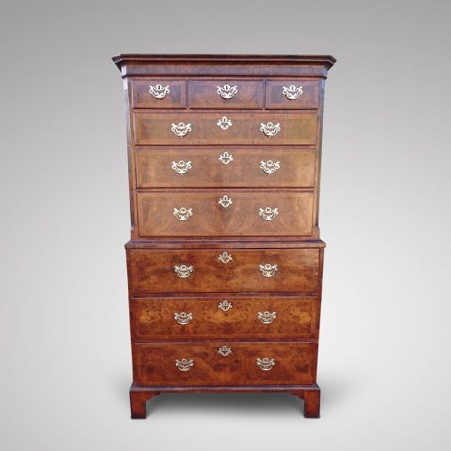 Walnut Chest on Chest Secretaire, Ca. 1760-80