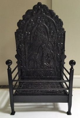 Rare 17thc Fireback and Grate