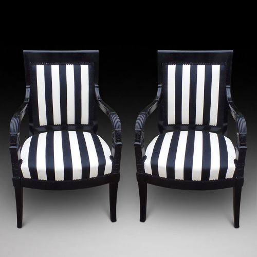 Pair of Ebonised Armchairs