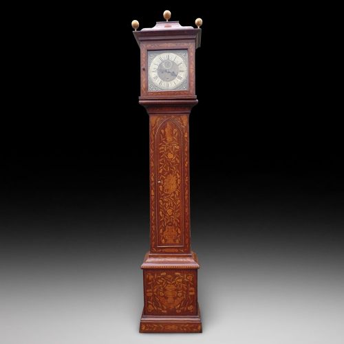 Marquetry Walnut Long Case Clock, Ca. 1830-40