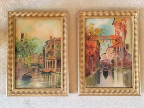 M Pellazzi - Pair of Venetian Oils