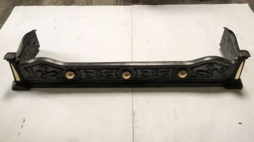 Art Nouveau Cast Iron and Brass Fender