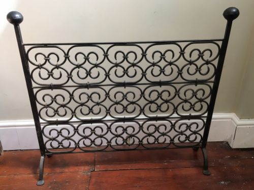 An Attractive Art Nouveau Iron Fire Screen