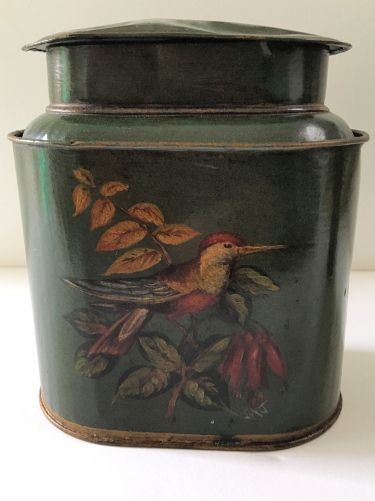 fig 1. A Pair of highly decorative handpainted French Toleware Tins