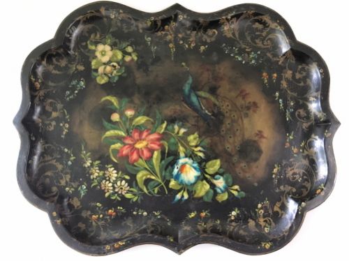 A Victorian Toleware Metal Tray