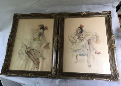 A Highly Decorative Pair of Semi Naked Spanish Ladies
