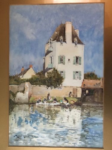 fig 1. Charles Eyres Simmons – Watercolour – Le Grand chateau, Port Aven