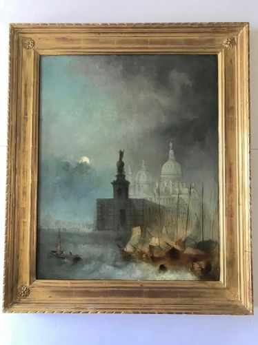 Circle of Clarkson Stanfield, View of Santa Maria Della Salute, Venice, Oil on Canvas