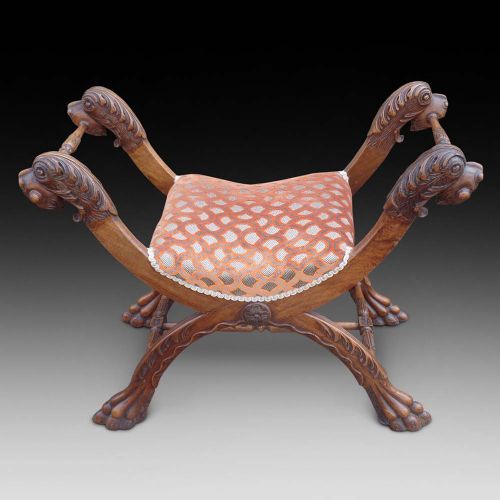 Window Seat with Crisp Carved Decoration, Ca. 1880-1900