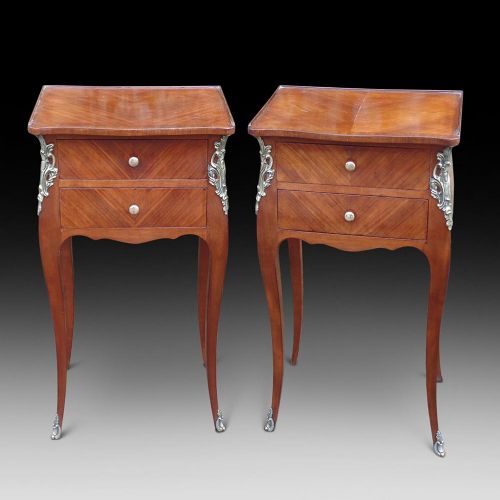 Pair of King Wood Bedside Cabinets, Ca. 1890-1900