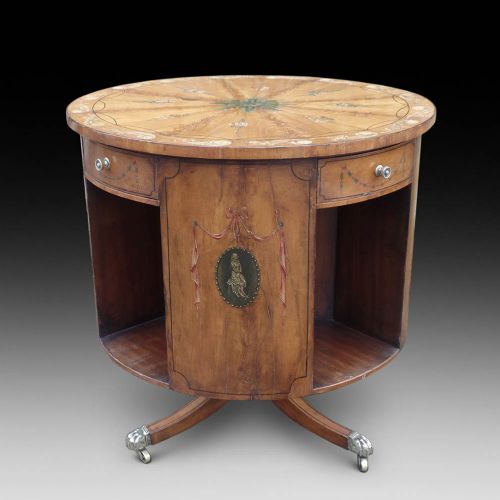Satinwood Revolving Bookcase, Ca. 1870-1890