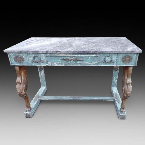 Italian Dry Stripped Console Table, Ca. 1840-1850