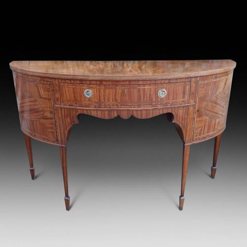 Satin Wood Demi Lune Side Cabinet, Ca. 1820-1825