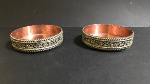 Pair of Copper Inlaid Wine Holders
