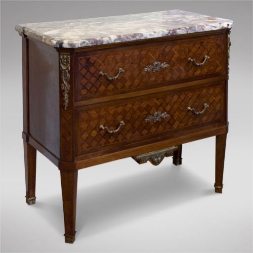 French Mahogany & Parquetry Commode