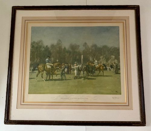 After Sir Alfred Munnings 'Artists Proof' - Signed - Epsom Paddock Spring Meeting