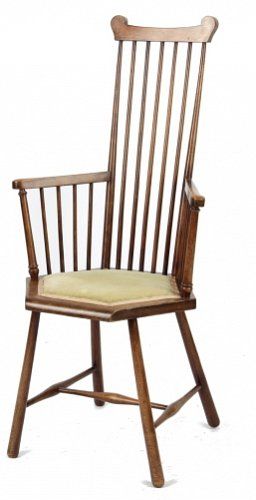 An Edwardian Beechwood Stick-back Elbow Chair