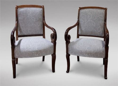 Pair of 19thc Louis Phillipe Mahogany Chairs