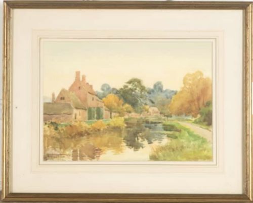 Henry Stannard - Watercolour - Lower Slaughter, Glos