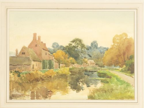 fig 1. Henry Stannard - Watercolour - Lower Slaughter, Glos