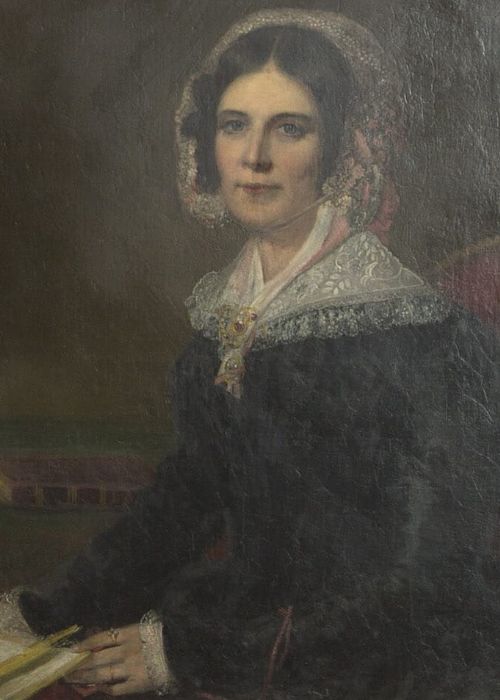 fig 2. Edward Hastings - A Pair of Oils on Canvas - Portraits of Isaac and Sarah Love Mid 19thc