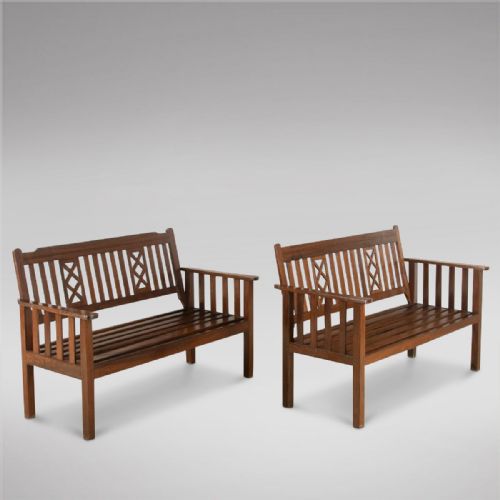 A Near Pair of Garden Rosewood Benches