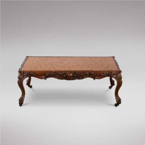 A Continental Rosewood Framed Table with Marble Top