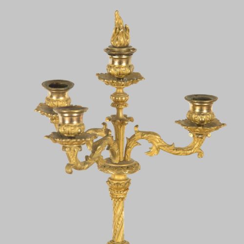 fig 1. A Pair of 19th Century Gilt Bronze Candelabra
