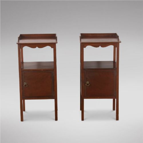 A Pair English Mahogany Bedside Tables