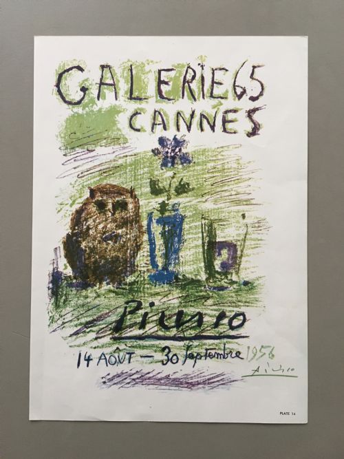 Galerie Pablo Picasso Hand Signed 65 Cannes 1956 Poster Limited Edition