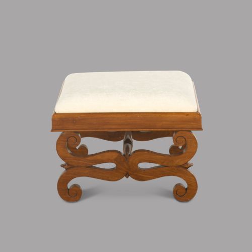 Mid 19thc Biedermeier Mahogany X Frame Stool