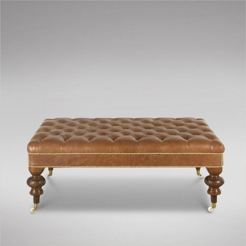 A Good Sized Victorian Leather Stool