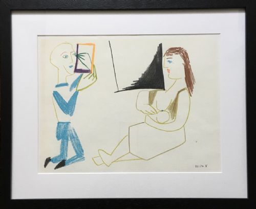 Vintage Lithograph from Pablo Picasso's La Comedie Humaine Suite