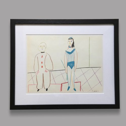 Vintage Lithograph from Pablo Picasso's La Comedie Humaine Suite.