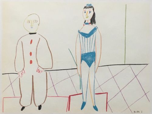 fig 1. Vintage lithograph from Pablo Picasso's La Comedie Humaine Suite.