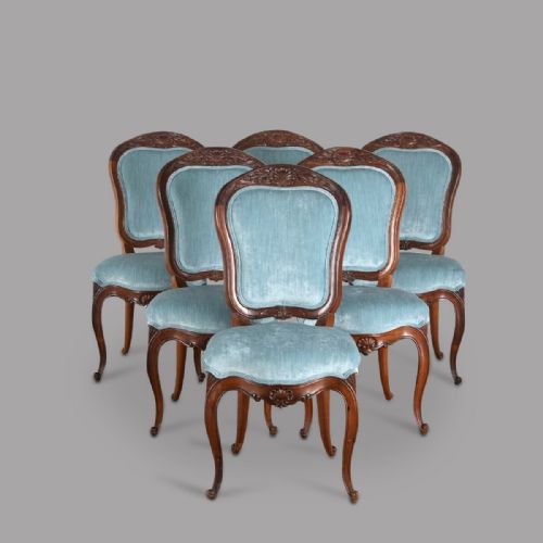 A Set of Six English Rosewood Dining Chairs