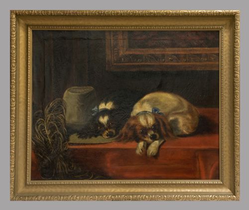 After Landseer - King Charles Spaniels - Oil on Canvas - Early 20thc