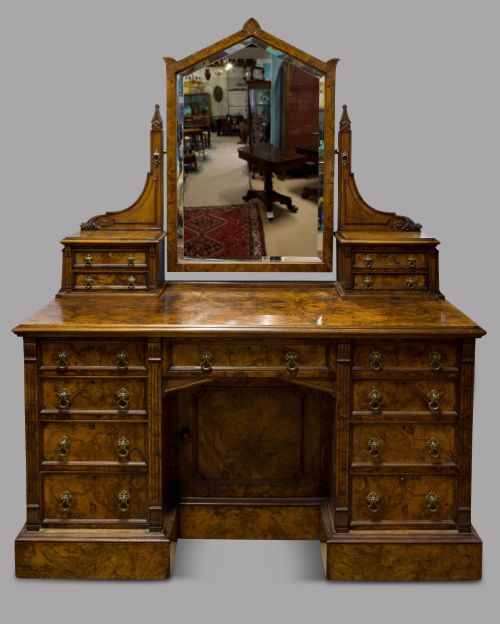 C1890 Burr Walnut Maple & Co Dressing Table