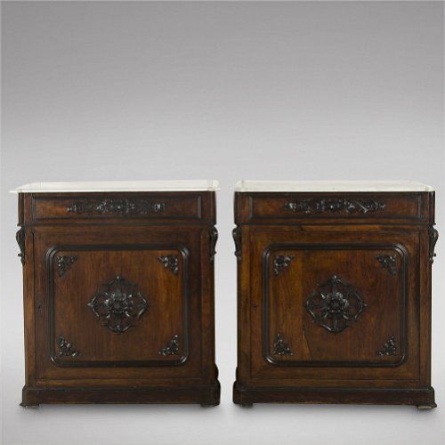 Pair of Spanish Rosewood Pier Cabinets