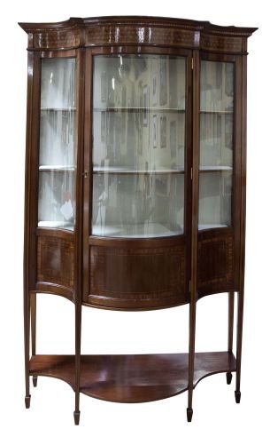 English Mahogany & Satinwood Display Cabinet