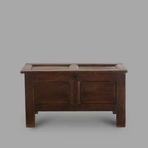 Early 18th Century Rustic Panelled Footed Oak Coffer