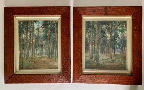 Pair of 19thc Paintings of Woodland Scenes - Signed Macdonald