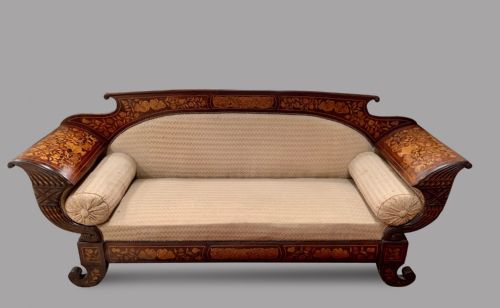 A Dutch Mahogany and Marquetry Sofa, Circa 1820.
