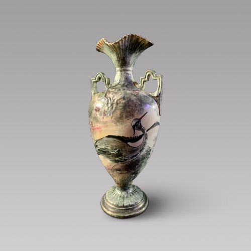 fig 1. Pair Of Art Nouveau Hand Painted Vases