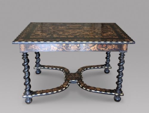 A Lovely Dutch Rosewood, Marquetry, Ebony and Bone Inlay Centre Table